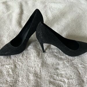 Idifu black glitter heel